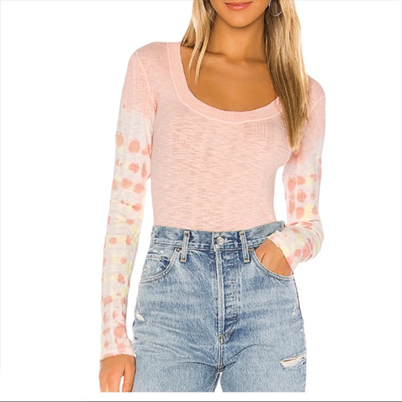 Free People Big Sur with Tie Dye Long Sleeves Size L - Picture 1 of 6